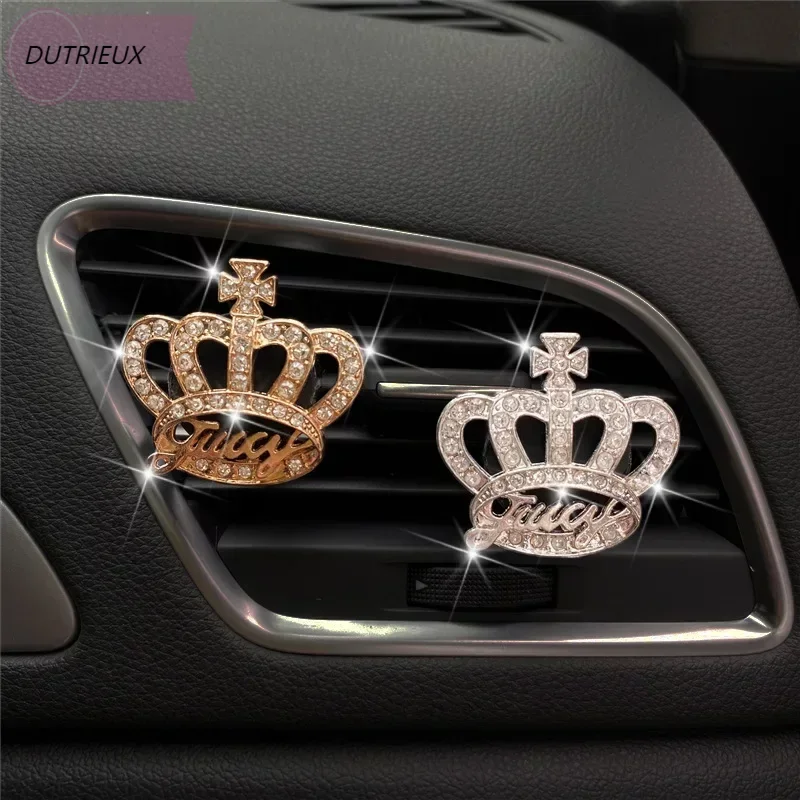 

Auto Air Vent Clip Freshener Bling Diamond Crown Aroma Diffuser Car Air Vent Clip Ornament Car Interior Decoration Accessories