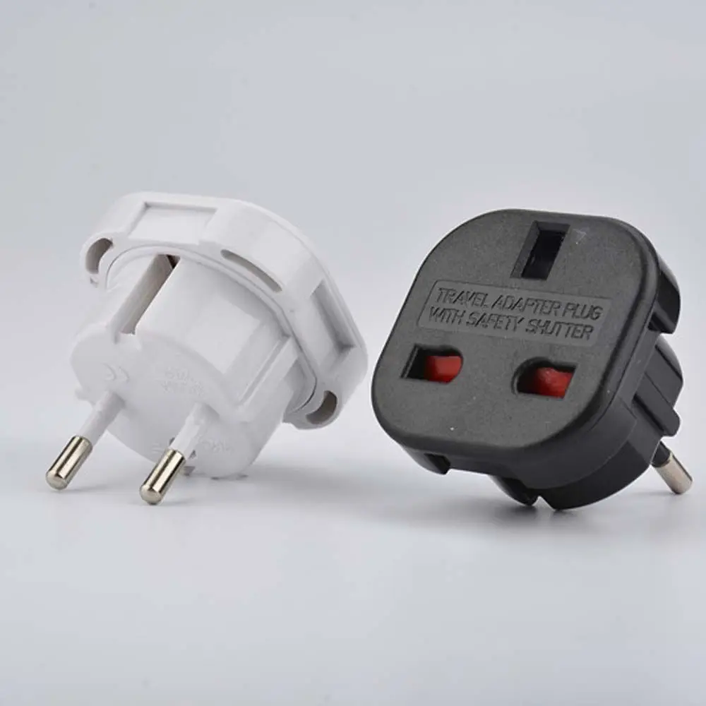 2 Round Pin Socket EU Plug Converter UK British Adapter Plug Converter EU Plug Adapter UK to EU Socket Adapter UK To EU Plug