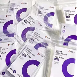 1 Bag/50Pcs Kpop Purple Photocard Holder Clear Popcorn 56x87 Card Sleeves Transparent Photographic Protector Film for Pictures