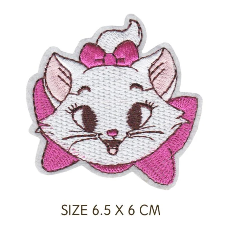 Fashion Animal Pink cat Patch Iron on Pattern kawaii hippo Heat Tranfer Patches For Clothing Accessories DIY Stickers for Cloth