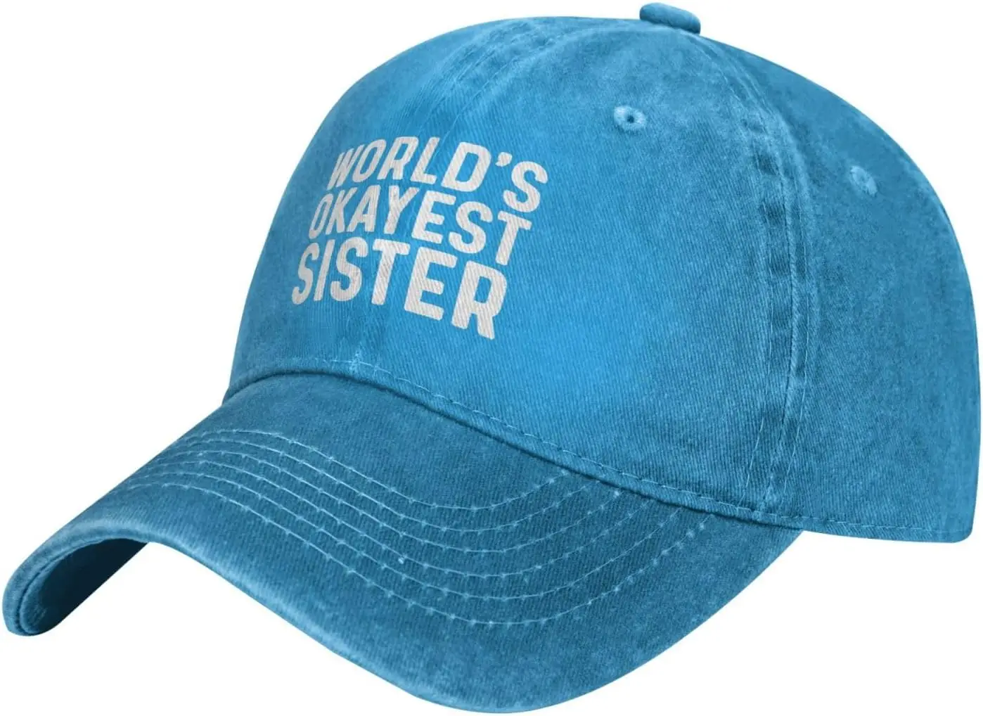 World's Okayest Sister Hat for Women Baseball Cap Graphic Hats