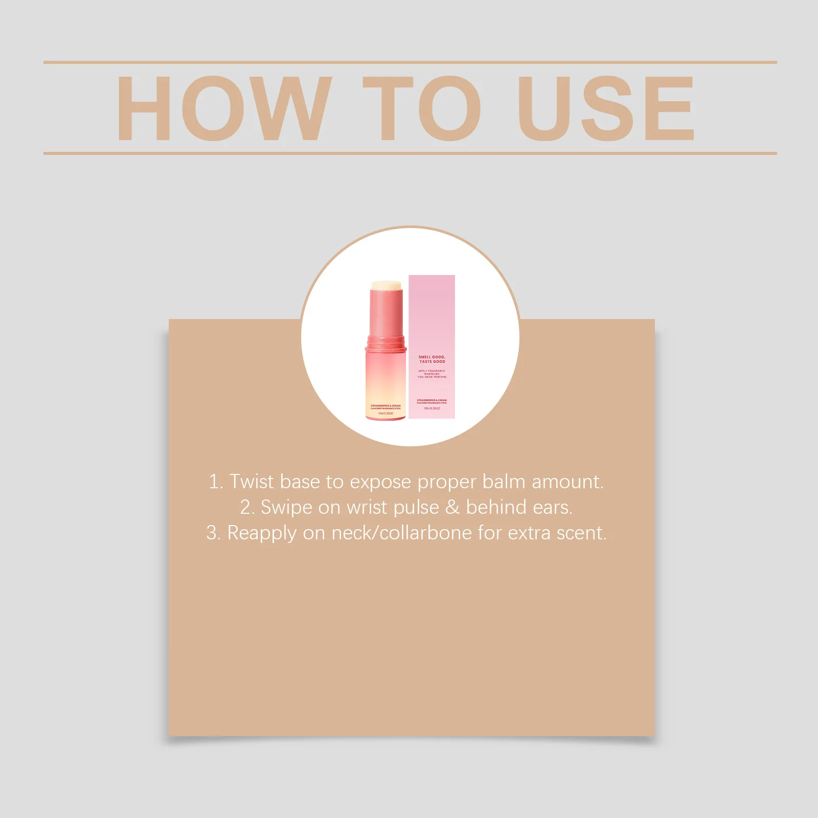 Strawberry Fragrance Solid Balm Long Last Light Scent Smooth Skin Friendly Soothe Chapped Dry Skin Multi Occasion Usage Portable