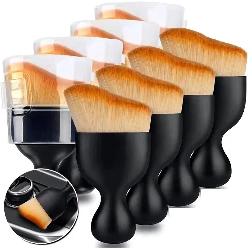 Car Interior Cleaning Brush Conditioner Air Outlet Soft Fur Clean Brushes with Shells Crevice Dust Removal for Dashboard Air Ven