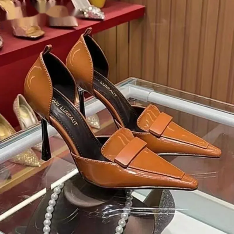 

Босоножки на каблуке с острым носком, женская обувь на высоком каблуке, летняя брендовая трендовая обувь на мелком каблуке, элегантные модельные туфли-лодочки, Zapatillas De Mujer