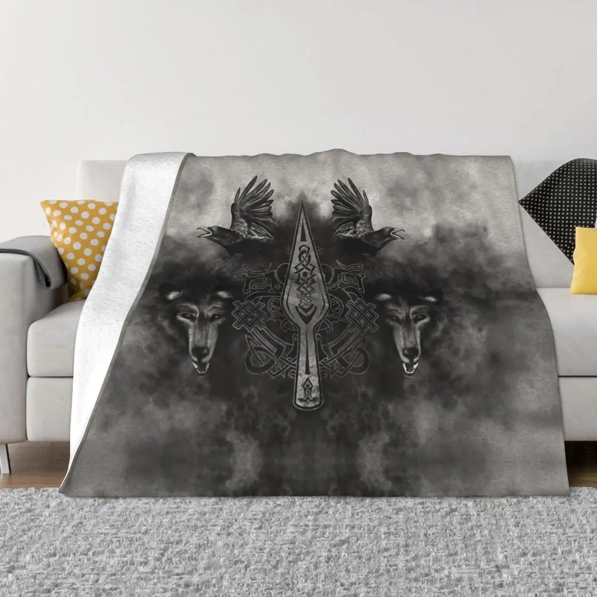 Gungnir Spear Of Odin Fuzzy Blankets Vikings Customized Throw Blankets for Home Hotel Sofa 200x150cm Bedspread