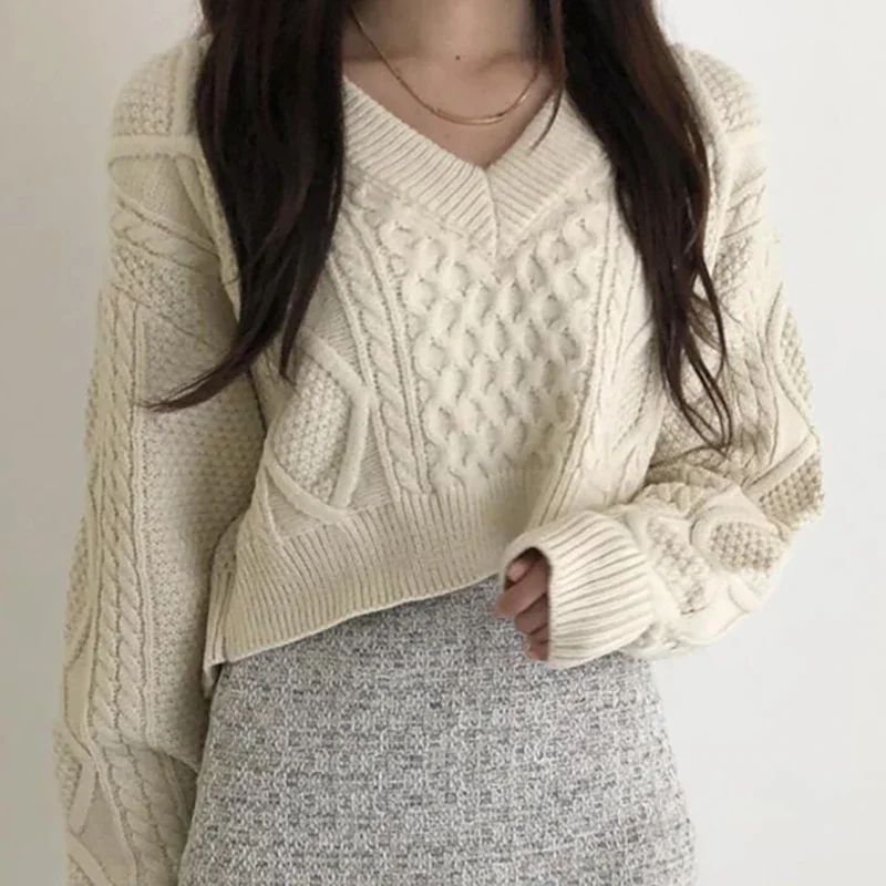 

ITOOLIN женский свитер в рубчик сзади на шнуровке с v-образным вырезом однотонные пуловеры повседневный вязаный бандажный женский укороченный свитер осень-зима 20