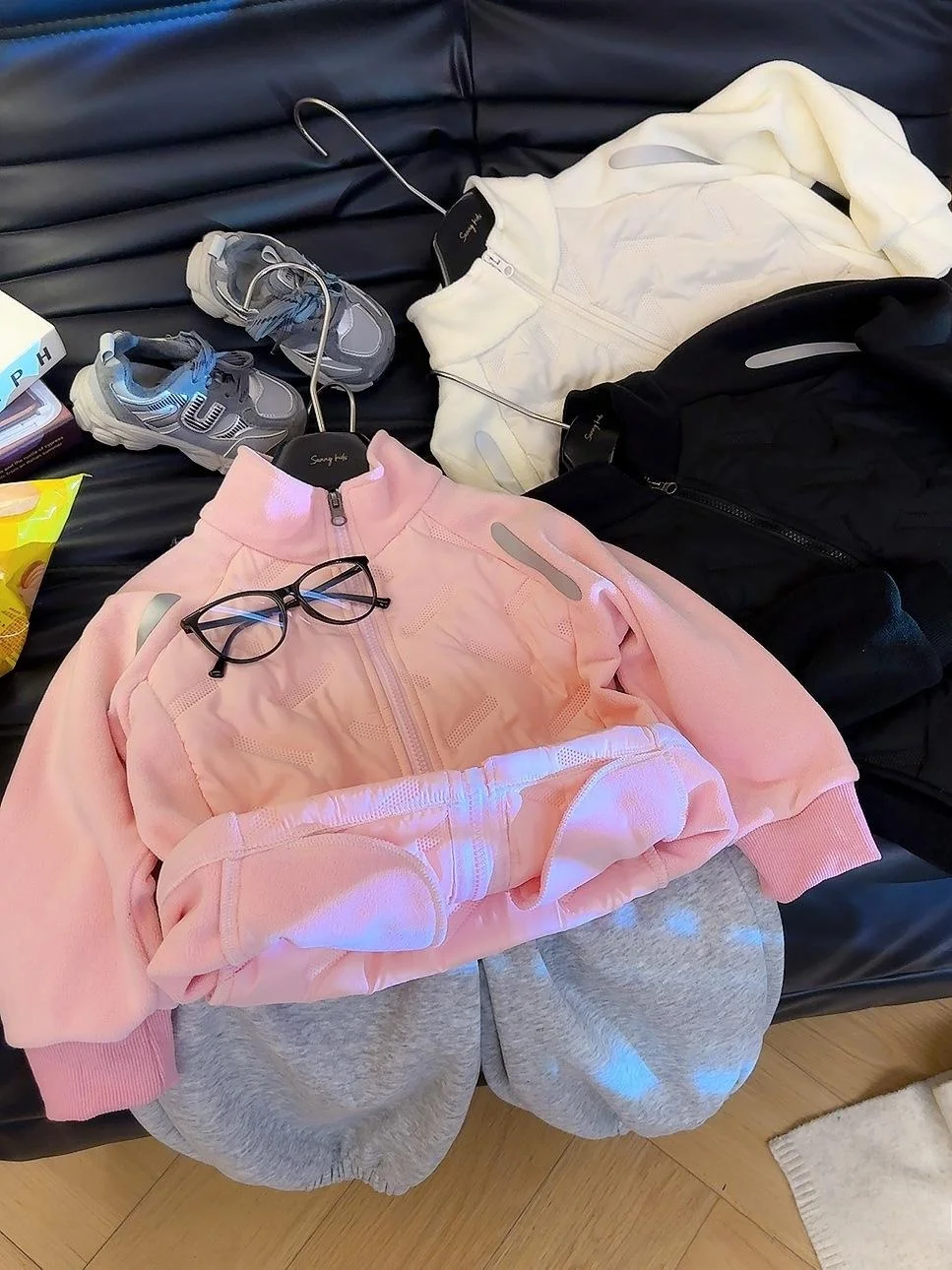 

ex Comfortable down Jaet Children's Zipper Windproof Warm Cotton Coat Trendy Polyester Fiber Filled Thiened Long Sve