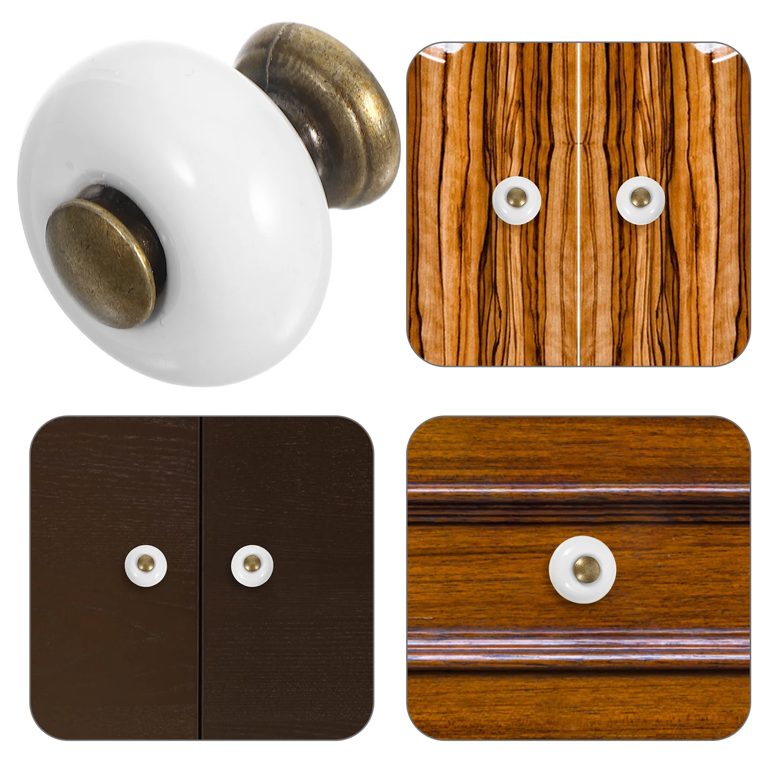 

12Pcs Furniture Knobs Vintage Ceramic Round Single Hole Dresser Drawer Pulls Handle for Cabinet Wardrobe Door Decorative Small