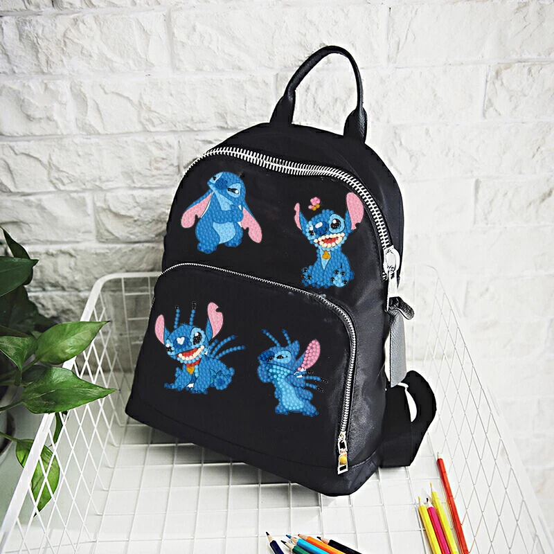 Stitch Cartoon DIY Diamond Painting Stickers Kits for Kids 5D Diamond Art Diamond Mosaic Stickers by Numbers Kits for Children