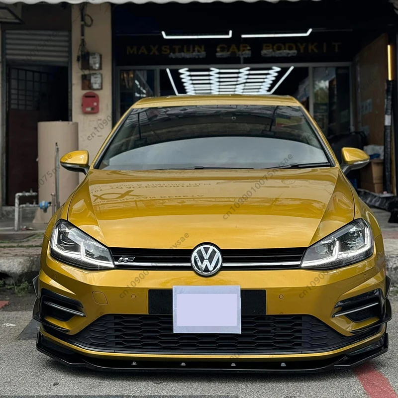 맥스톤 스타일 자동차 프론트 범퍼 립 턱 스포일러 스플리터 (폭스바겐 골프 Mk7.5 R-라인&R 2017-2020 프론트 범퍼 캡 스포일러 바디킷) 썸네일 3