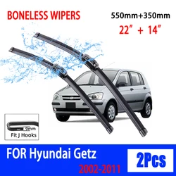 For Hyundai Getz 2002-2011 Car Wiper U-type Soft Rubber Boneless Wiper HD Quiet Durable Automotive Wiper 22