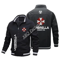 Chaqueta de béisbol fina de alta gama para hombre, chaqueta de béisbol con logotipo de la empresa paraguas, prendas deportivas de moda para carreras de motos, primavera y otoño, 2024