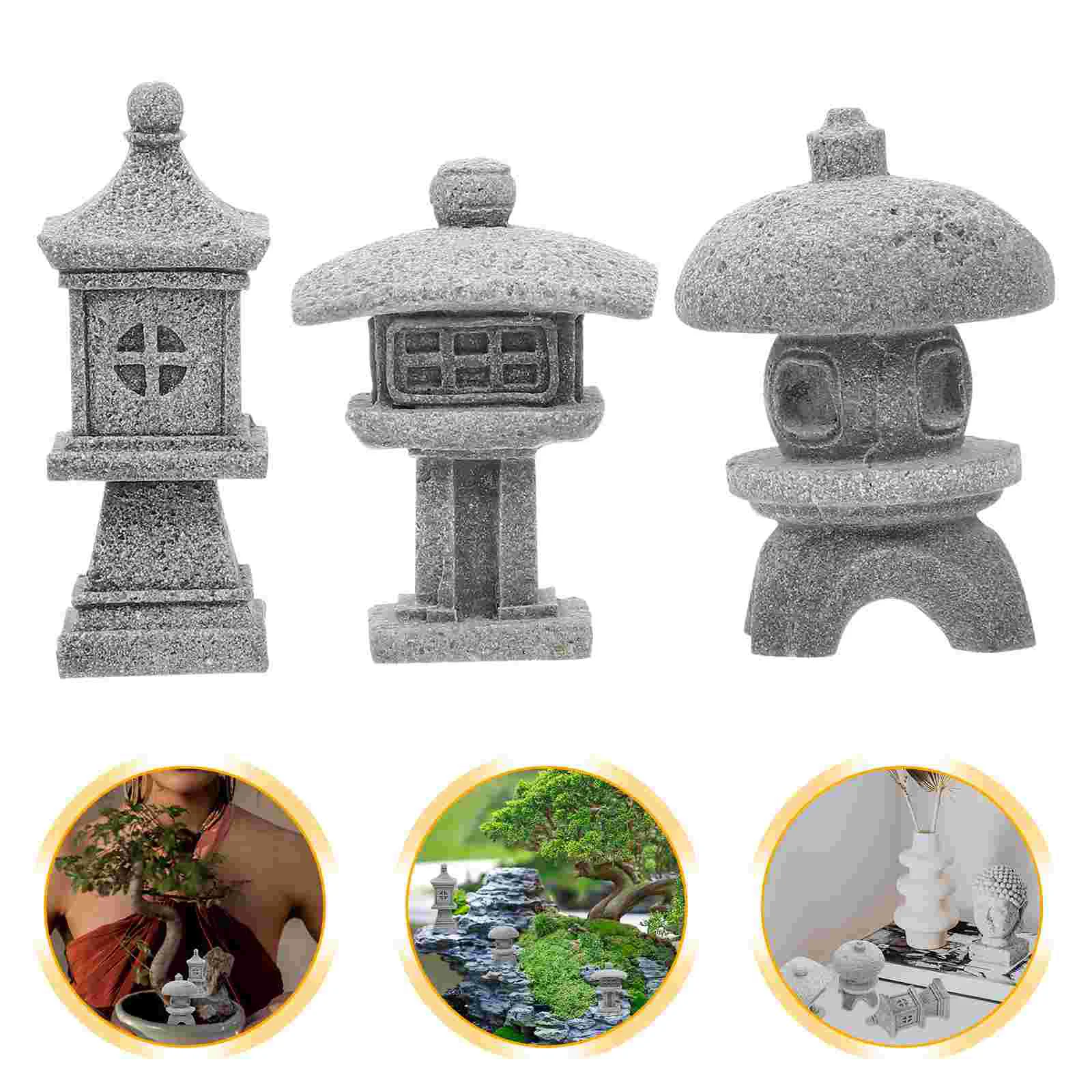 Garden Statue Decor Accessories Mini Zen Pagoda Aquarium Ornament Decorations Statues Micro Japanese Asian Bonsai Landscape