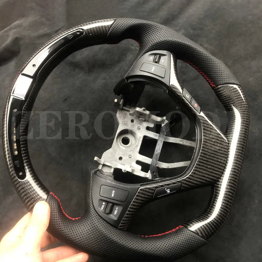 OEM Cuatomized Carbon Fiber Sports Steering Wheel Alcantara compatible for Hyundai Rohens Coupe 2012-2020