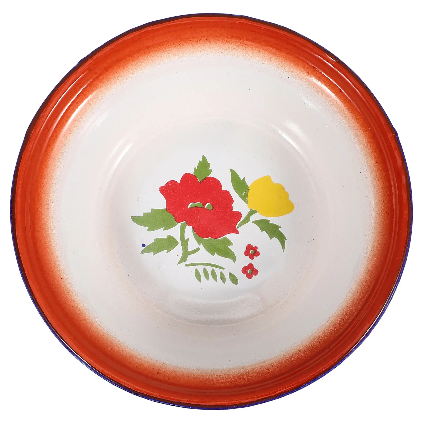 

Enamel Bowl Kitchenware Soup Salad Food Storage Basin Thickened Design Large Capacity Noodle Container Household