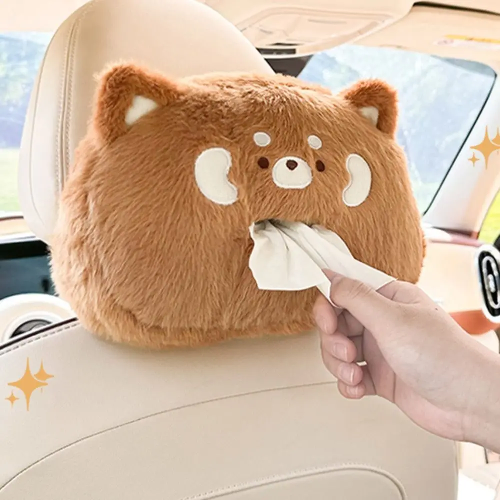 

Organizer Support Neck Car Napkin Holder Animal Cartoon Sun Visor Tissue Holder Cute Plush Automobile Tissue Box Backseat