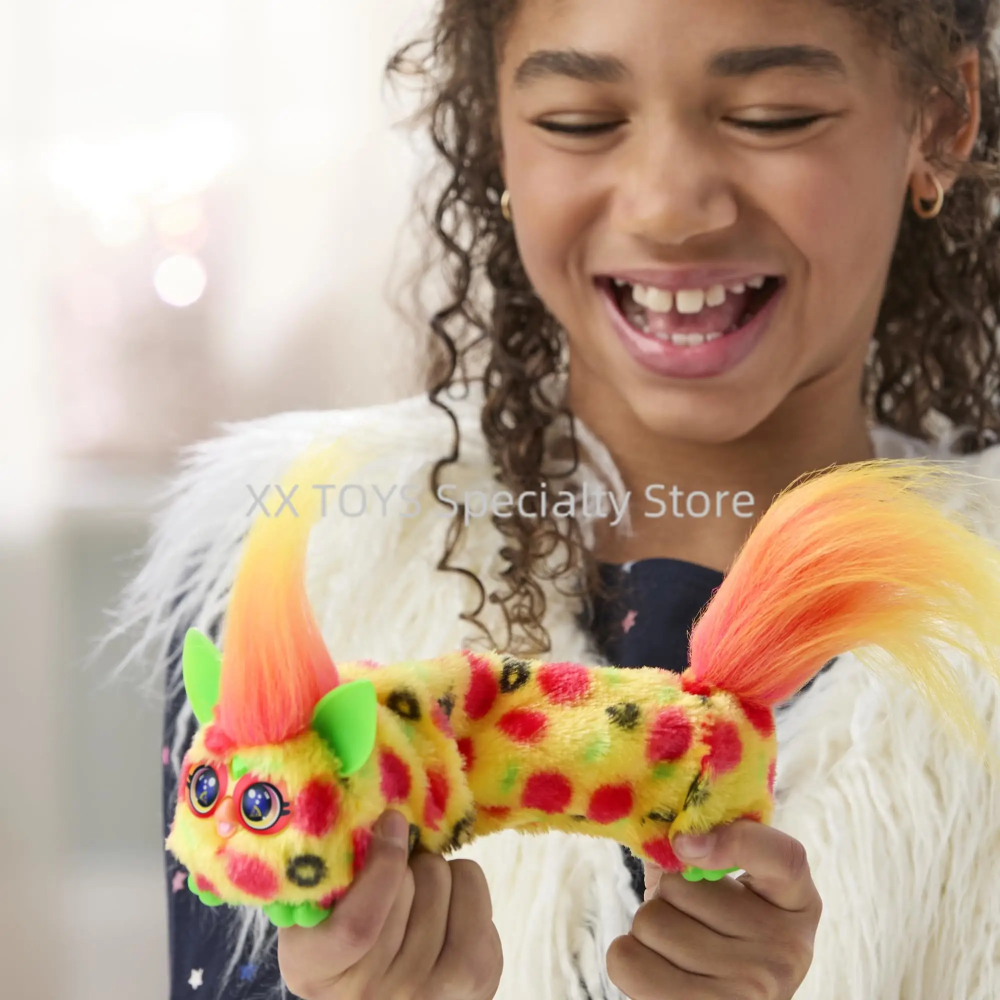 DJ Furblets Furby Mini Elektroniczna Pluszowa Zabawka z Efektami Dźwiękowymi i Muzyką Berry-Cup-Cake Rain-Bow-Kat Interaktywne Zabawki dla Dzieci