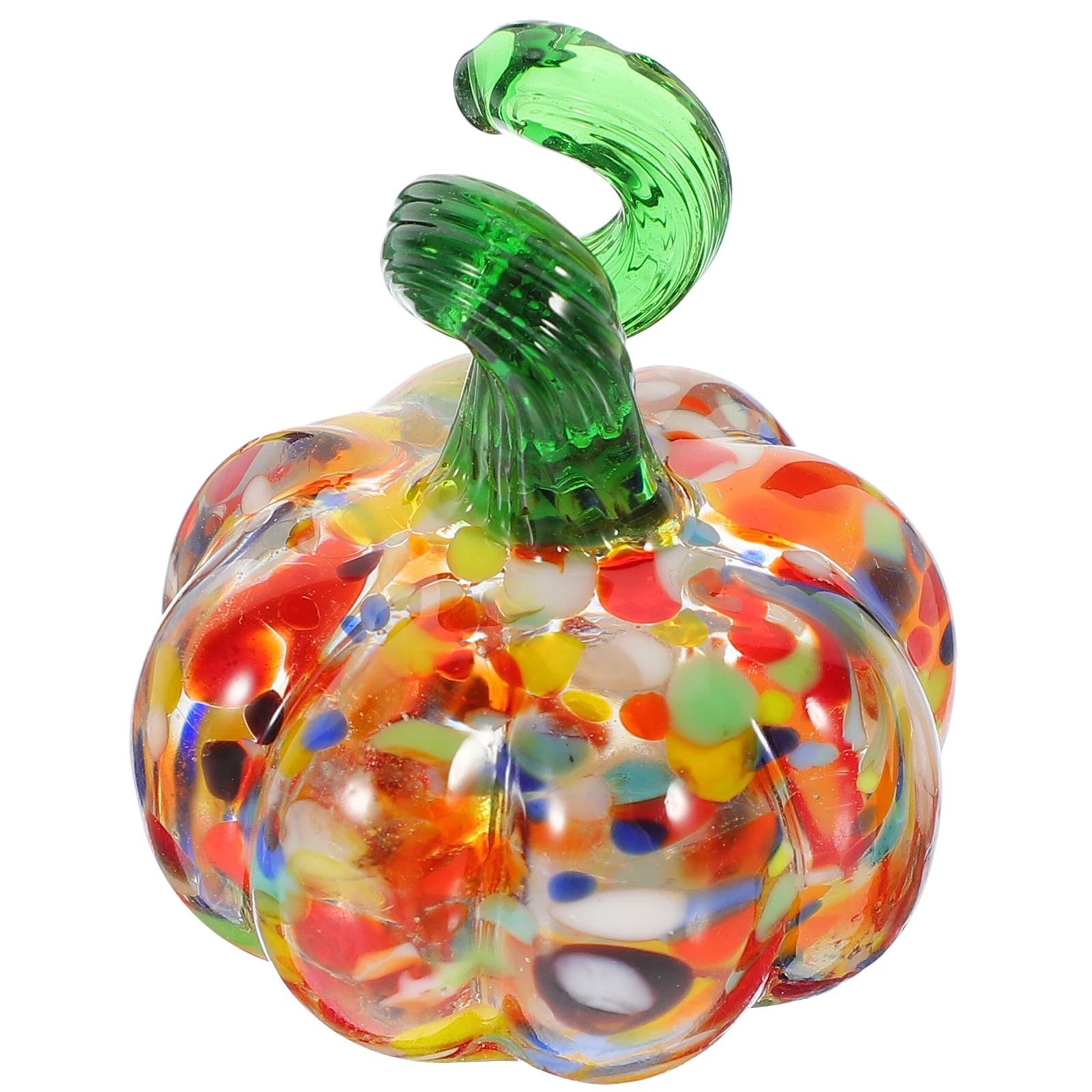 

Glass Pumpkin Ornament Decorative Pumpkin Statue for Desktop Party Home Living Room Table Shelf Romantic Atmosphere