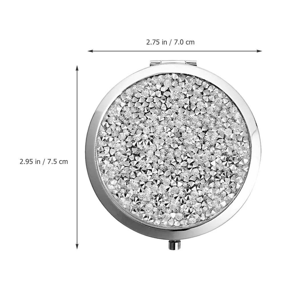 

6Pcs Rhinestone Pocket Mirror 2x Magnification Makeup Compact Dual Side Small Mirror for Bride Purse Travel Compact Mirrors