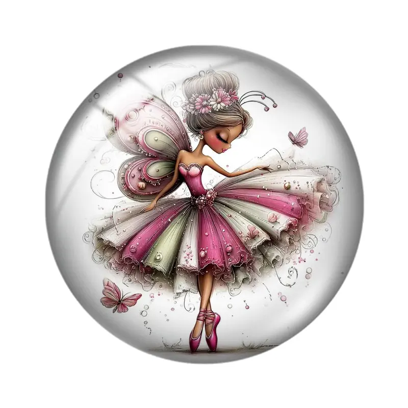 Fantasy Fan Art 12/18/20/25mm glass cabochon  bracelet pendant rings for jewelry demo earrings back Making findings