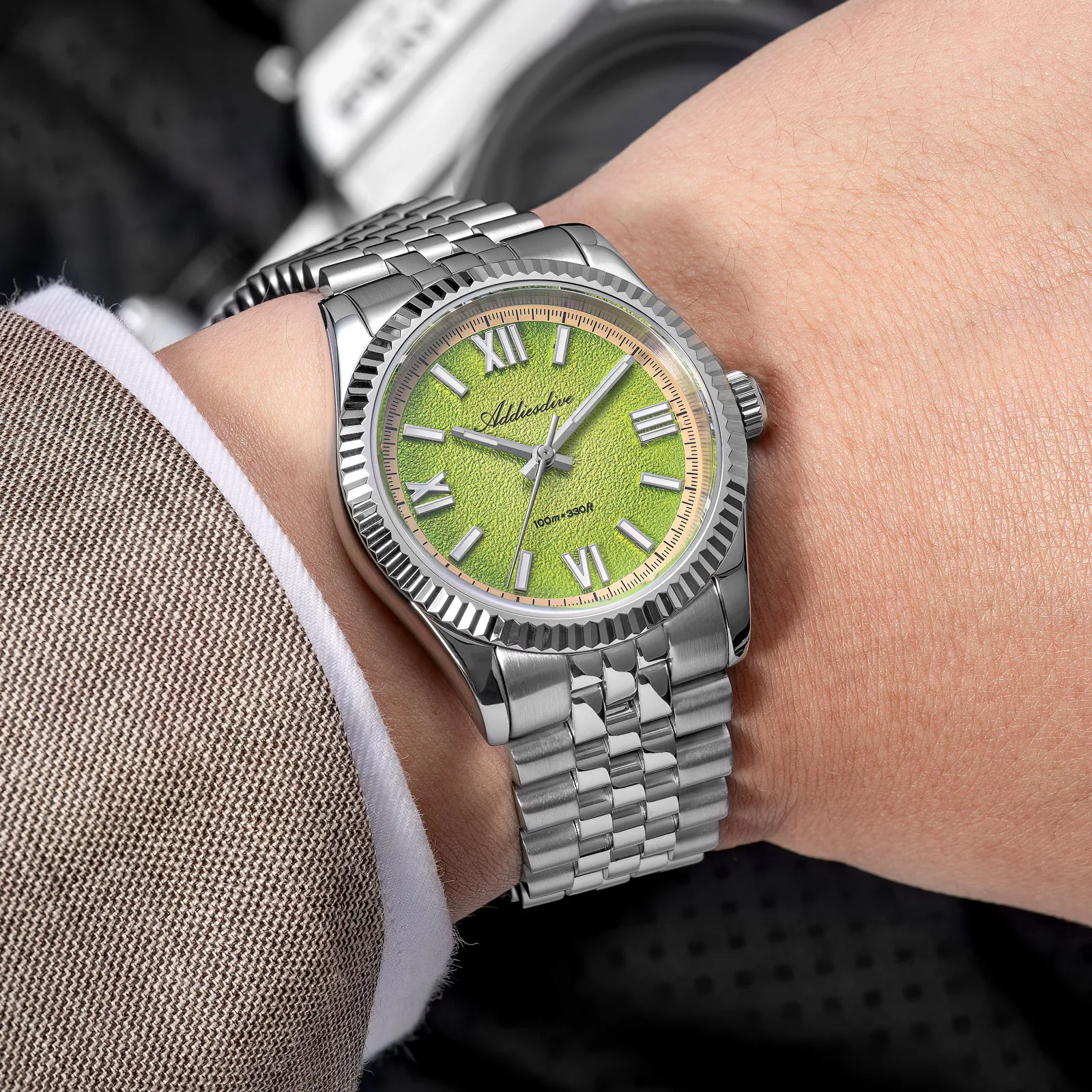 ADDIESDIVE Hight Quality Sapphire Glass 10Bar Waterproof Watches 316L Stainless Steel BGW9 Super Luminous Wristwatches for Women view 4