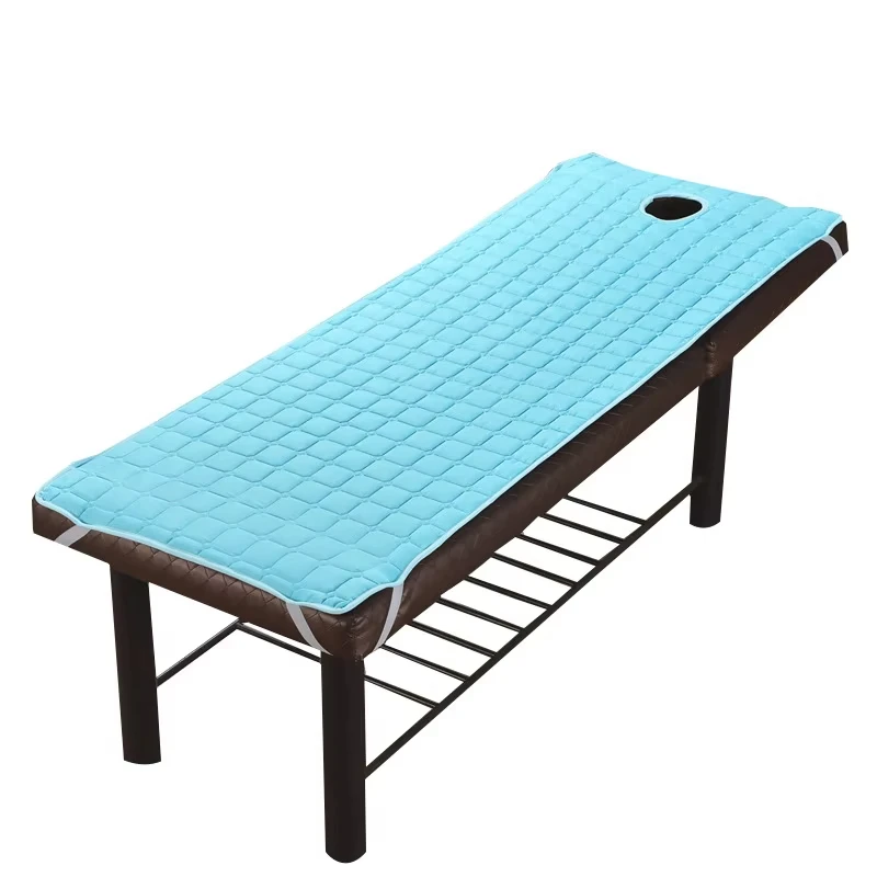 Thick Polyester Massage Table Bed Sheet Elastic SPA Treatment Cover Relaxation Beauty Salon Mattress With Face Hole Salon Couch