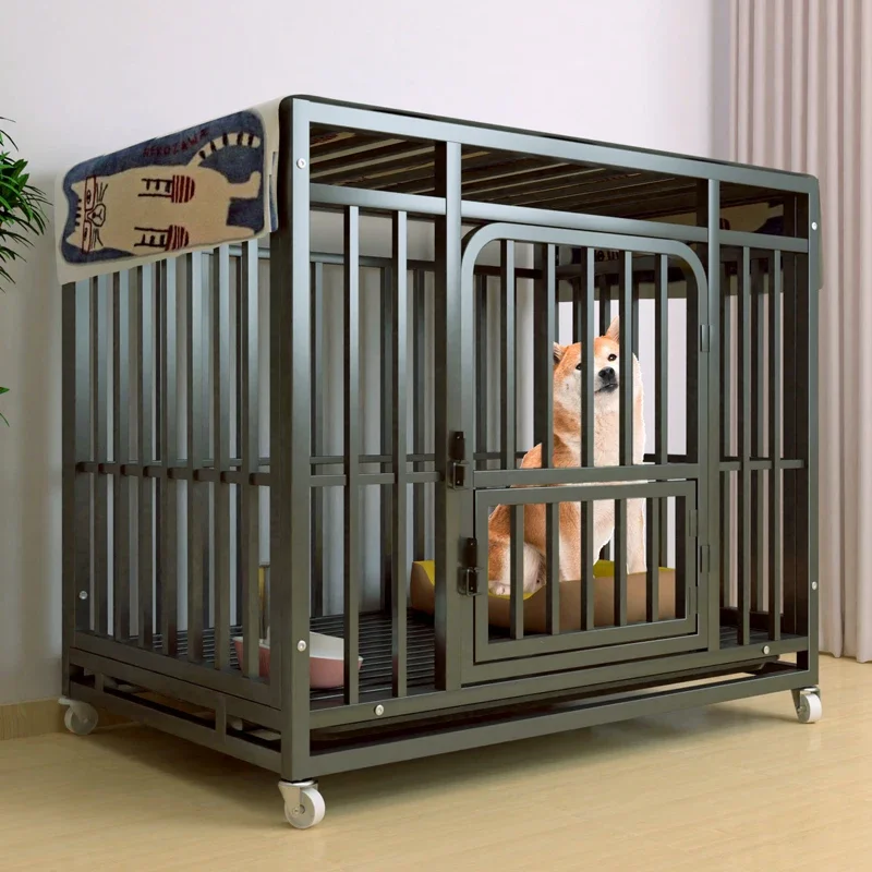 Bold dog cage Large medium dog indoor with toilet