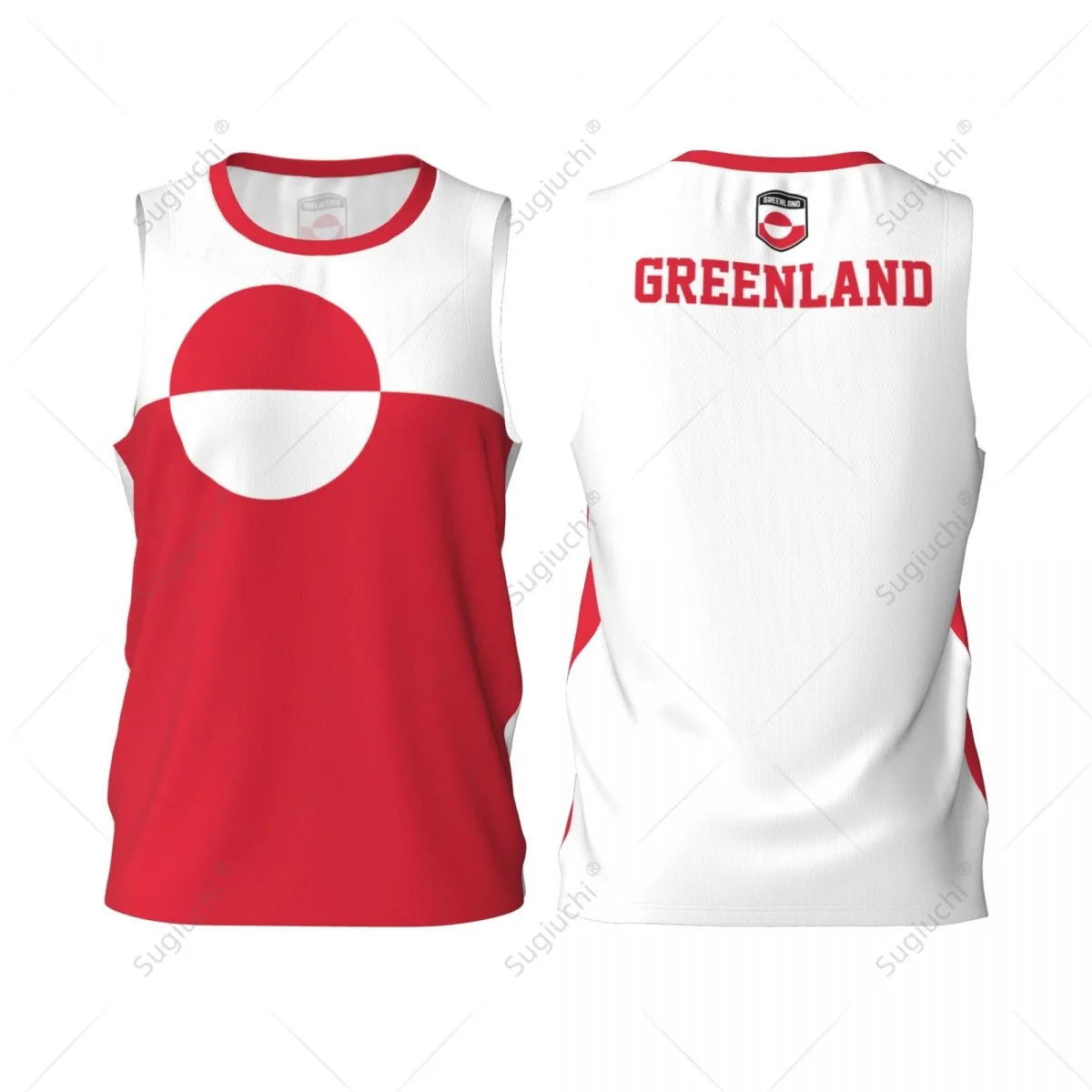 Greenland Flag Men Basketball Sports Running Fitness Multifunction Sleeveless tshirt Exclusive Custom Name Nunber