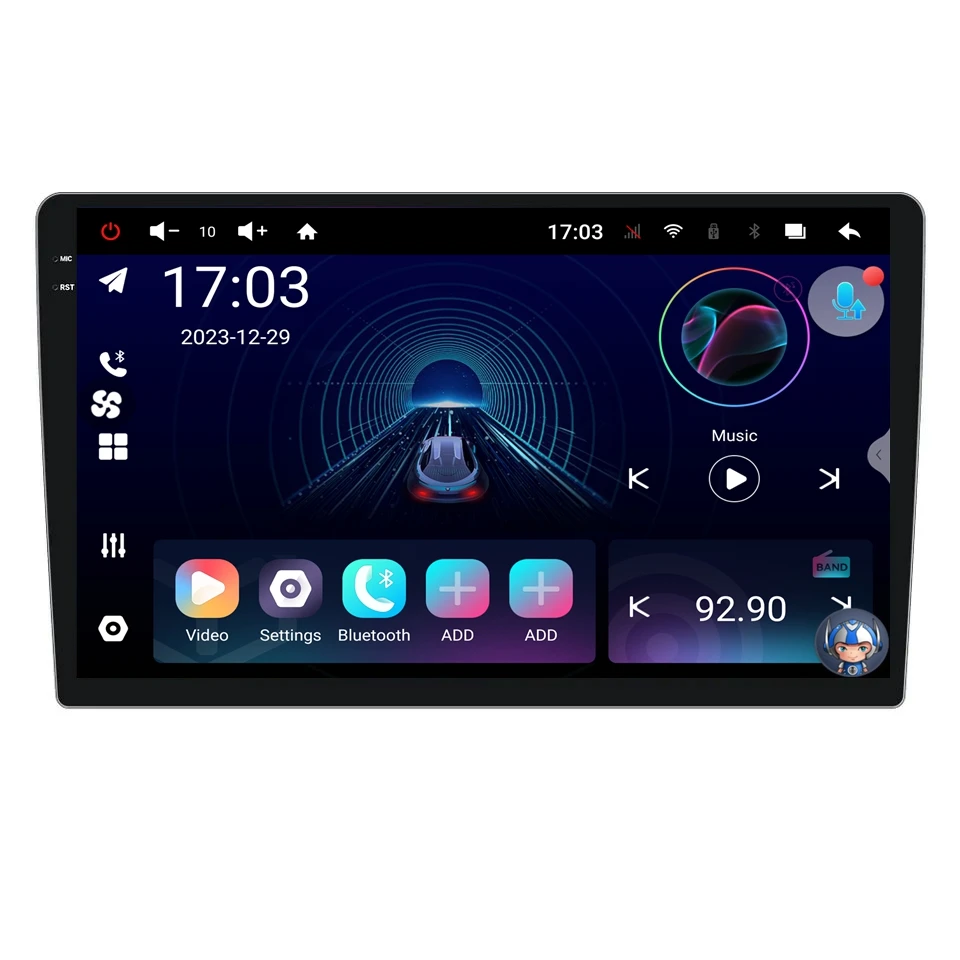DQ50 Android 10 Universal Dashboard Car Multimedia Player Dual Power Amplifier GPS OBD2 Mirror Link RGB DSP 2K QLED Display