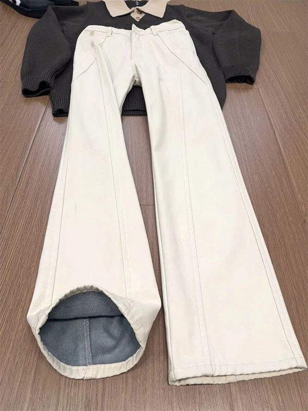 

Мужские джинсы Cleanfit Fce с подкладкой, прямой крой, средняя посадка, винтажный американский стиль, зимние, облегающие, длинные брюки