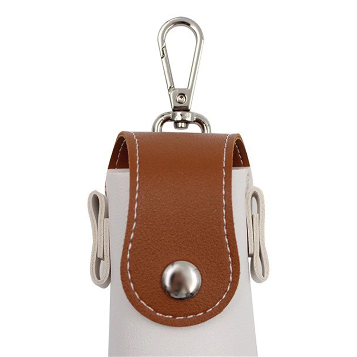 

Brown+White Golf Bag, Portable Mini Golf Protective Bag, PU Leather Ball Box Bag
