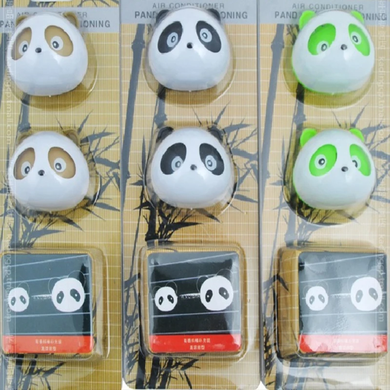 2pcs Car Air Freshener คลิปรถ Vent ตกแต่ง PANDA เครื่องปรับอากาศน้ำหอม Dropshipping