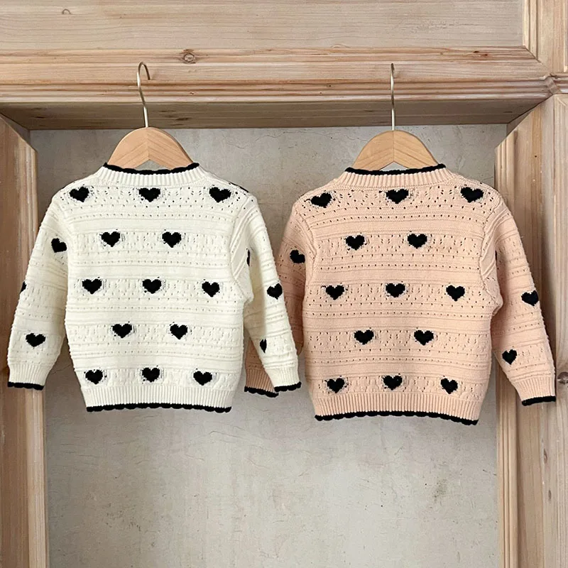 2024 New Autumn Baby Girl Clothing Infant Baby Girls Knitting Cardigan Long Sleeve Cardigan Coat Newborn Baby Girls Sweater Coat