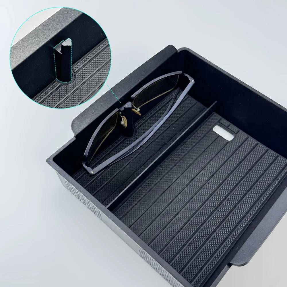 TESY Für Tesla Model Y Premium Performance Juniper Launch Center Konsolen-Aufbewahrungsbox Oberes & Unteres Silikon-Pad – Detail 11