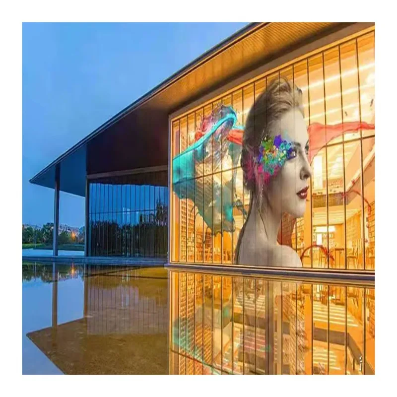 Outdoor&indoor Transparent High Definition Panel Billboard Big Commercial Advertising Sing Video Transparent Led Display