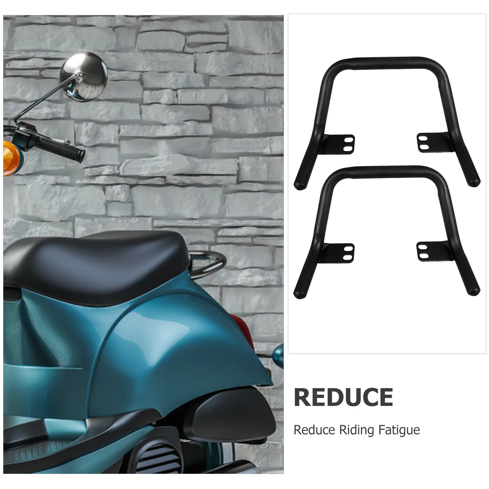 

Scooter Grab Handle Black Metal Rear Bars for Secure Passenger Support Long Ride Comfort and Stability Easy Install for Most