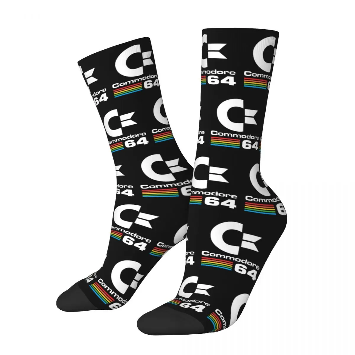 New Male Men Socks Casual Commodore 64 Logo Sock C64 SID Amiga Retro Computer Geek Nerd Socks Spring Summer Autumn Winter