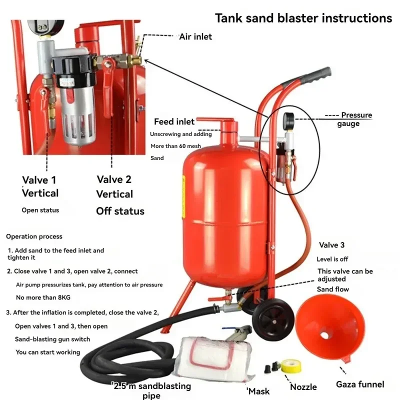 High-Pressure Sandblasting Pot for Car Paint & Rust Removal, Wheel Polishing Machine