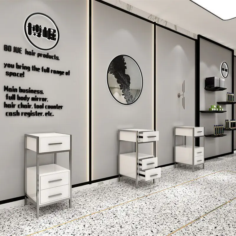 New barber shop tool cabinet haircut work counter hairdressing products floor cabinet hair salon special storage storage