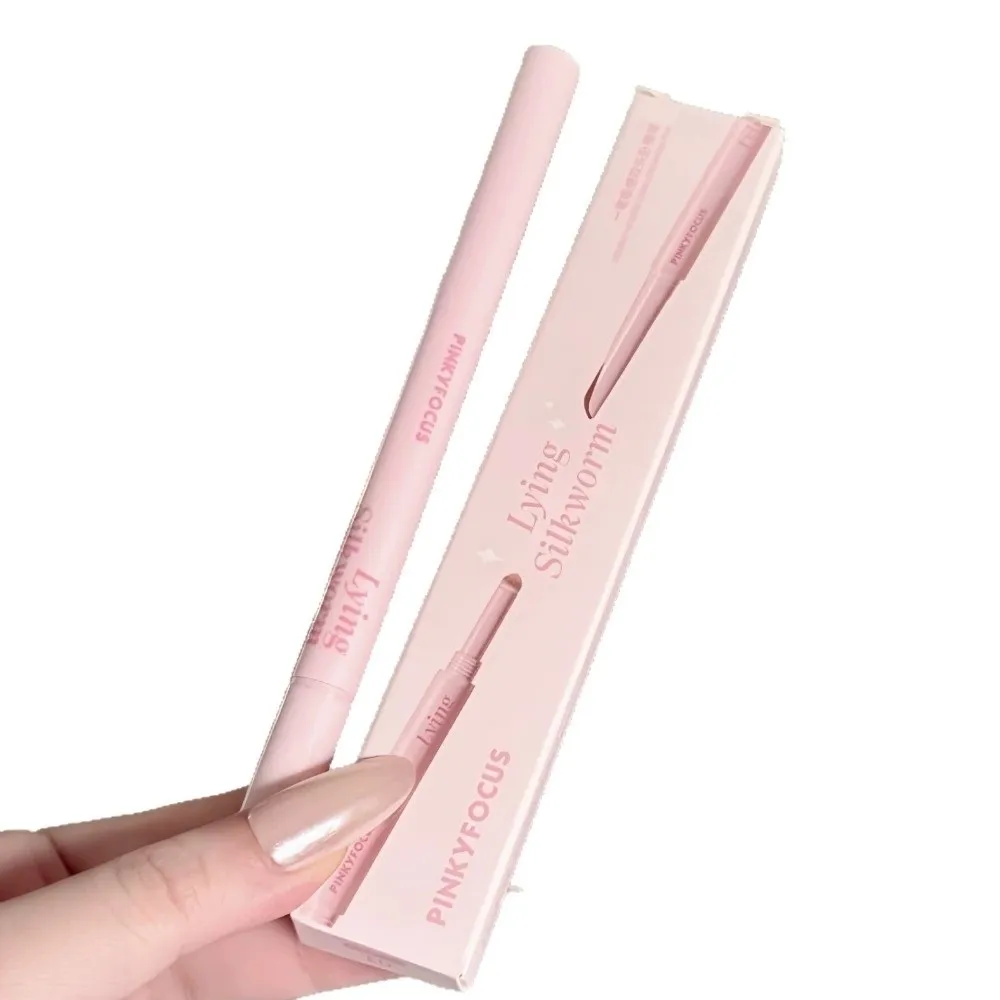 Double Ended Under-eye Highlighter Pen 2 in 1 Non-smudge Lie Silkworm Pen Matte Lasting Silkworm Eyeliner Pen Beauty&Health