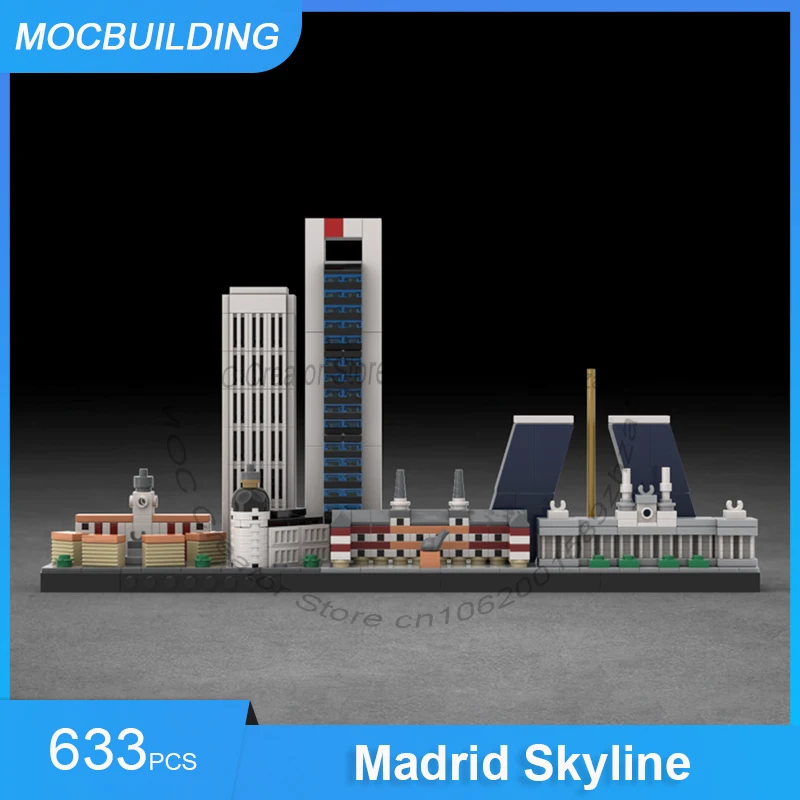 Madrid Skyline Architecture Model MOC Building Blocks DIY Assemble Bricks City Display Collection Creative Toys Gifts 633PCS