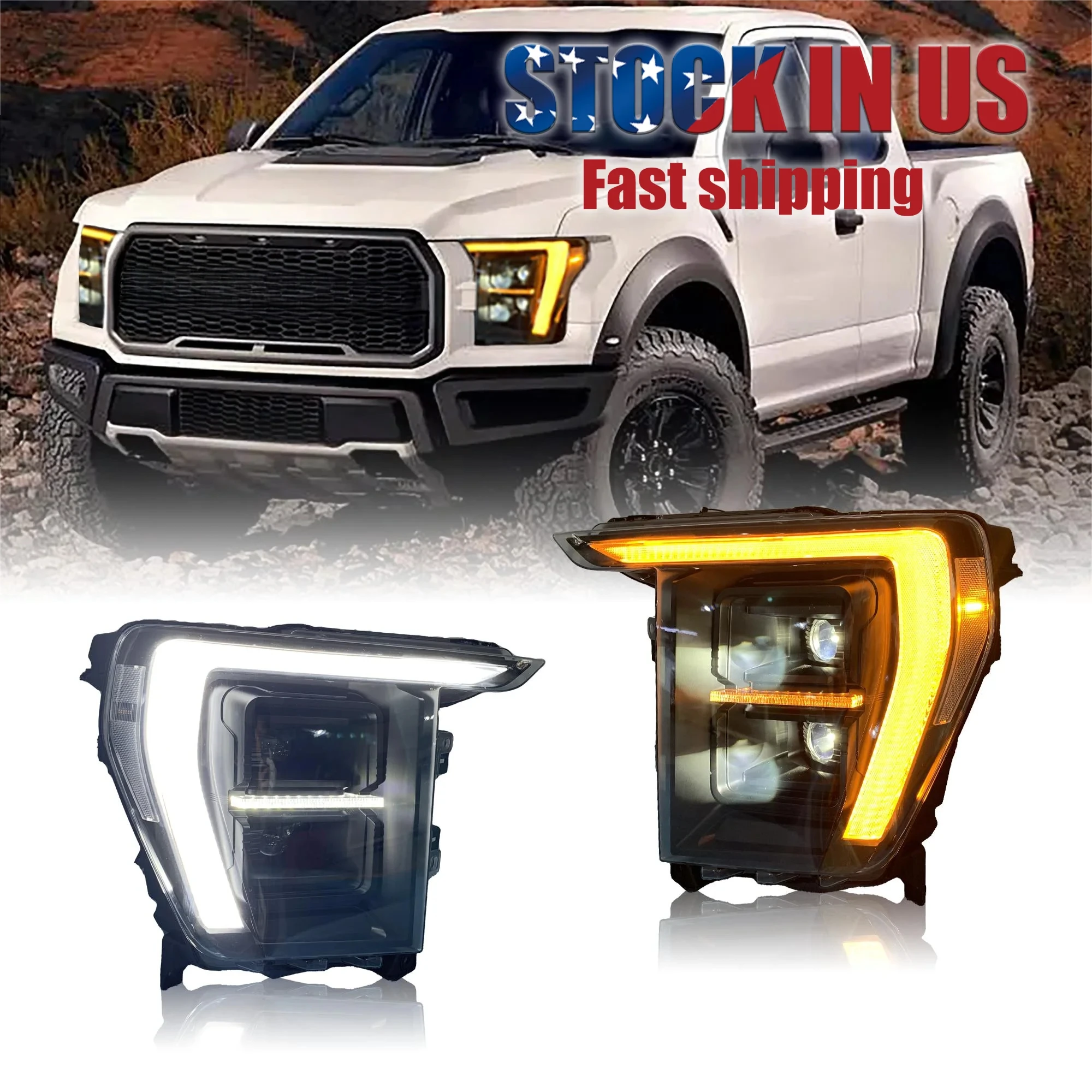 Vendas diretas da fábrica de conjuntos de faróis automotivos adequados para F150