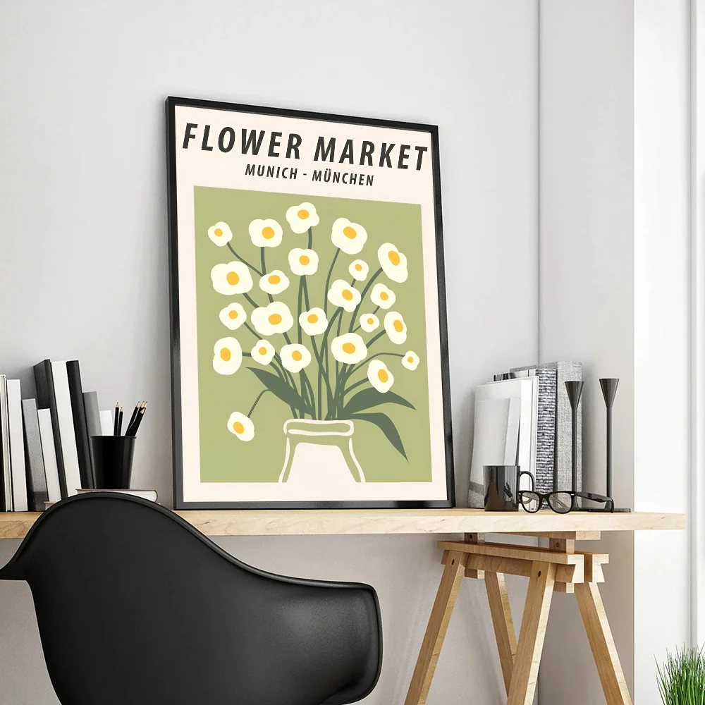 Abstract Flower Market Flower CanvasPainting Nordic DIY Posters and Prints Caf é Aesthetics Wall Art Living Room Home Decoration