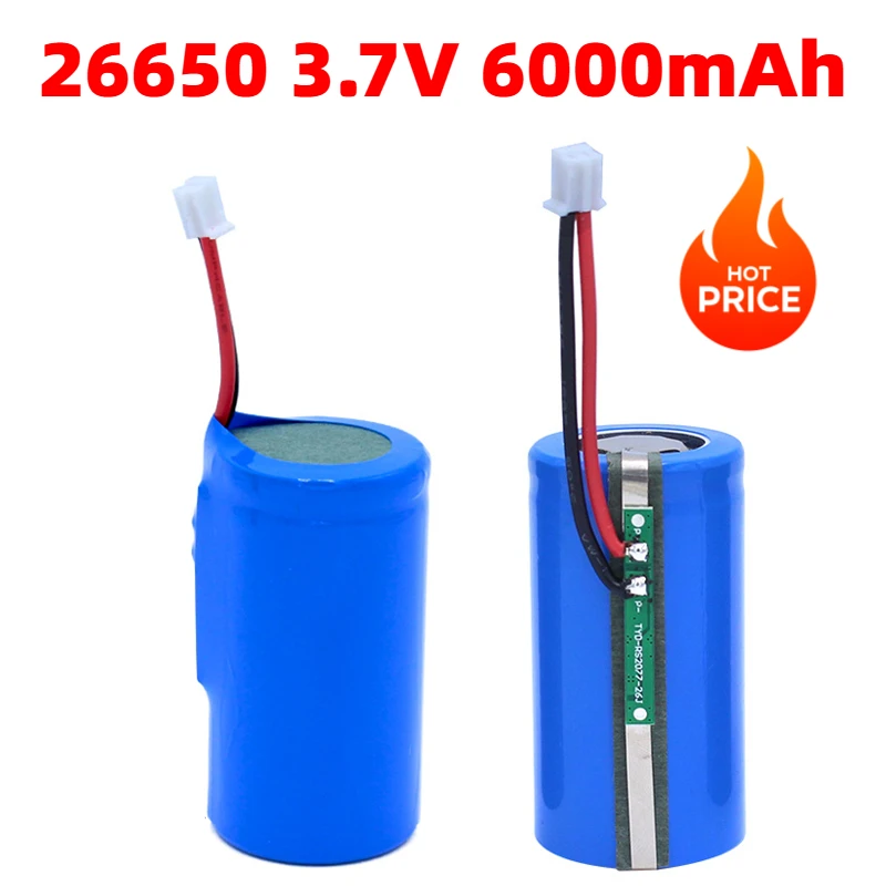 1S1P 26650 3.7V 6000mAh 35A power supply rechargeable lithium battery 26650 suitable for flashlight children's toy battery