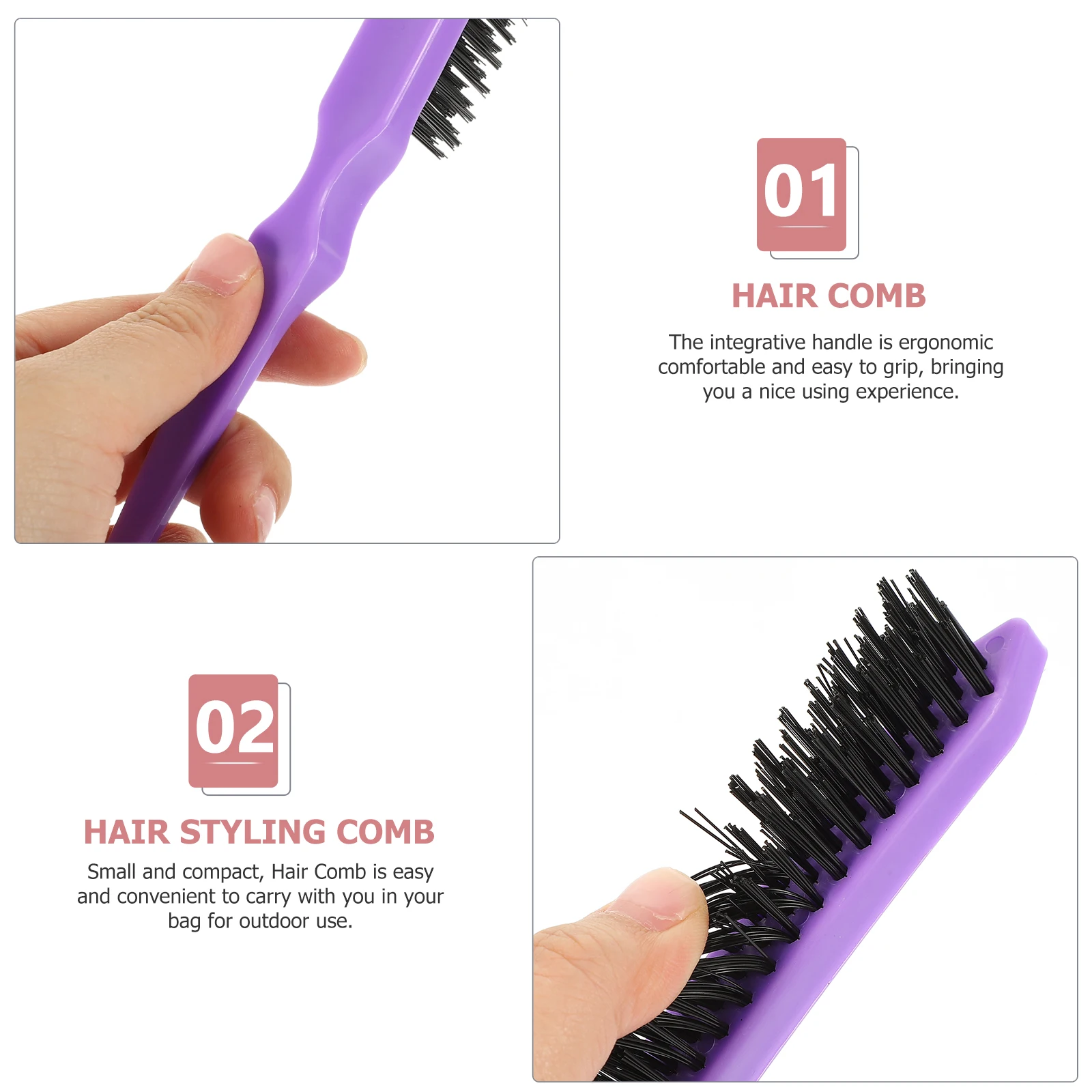 

6Pcs Foldable Hair Comb Premium Material Dual-Sided Teeth for Styling and Massaging Travel Salon Use Long-Lasting