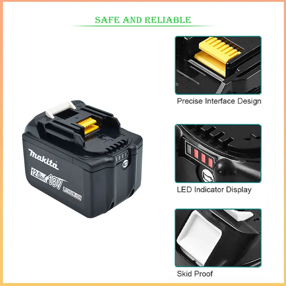 100% Makita Replacement 18V 12.0Ah Battery For BL1830 BL1830B BL1840 BL1840B BL1850 BL1850B rechargeable battery LED indicateur image 6
