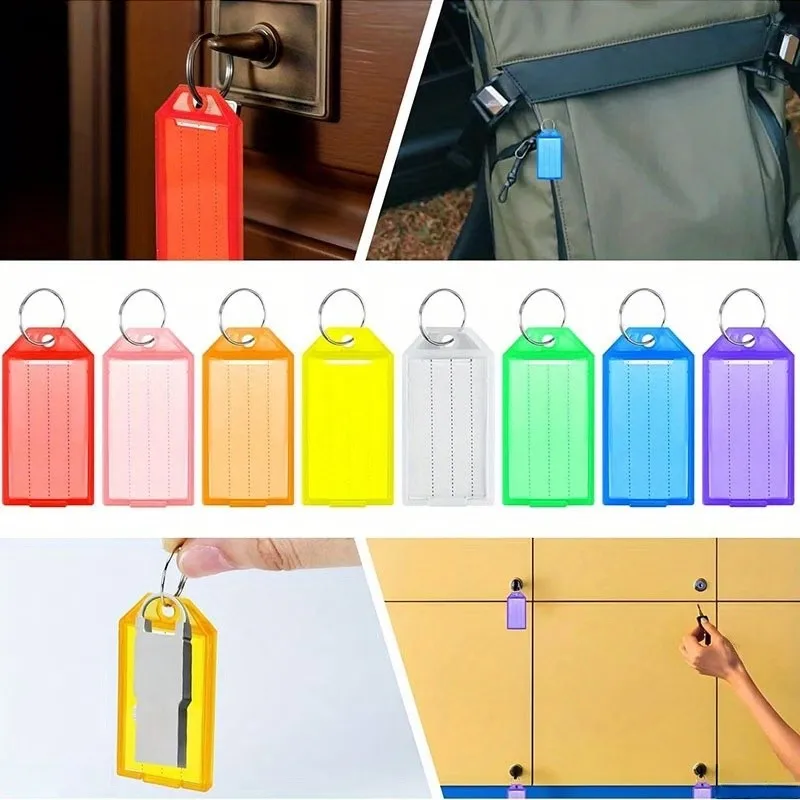 35 pcs Writable Key Labels, Writable Surface, suitable for Luggage Identification, Random Color Assortment