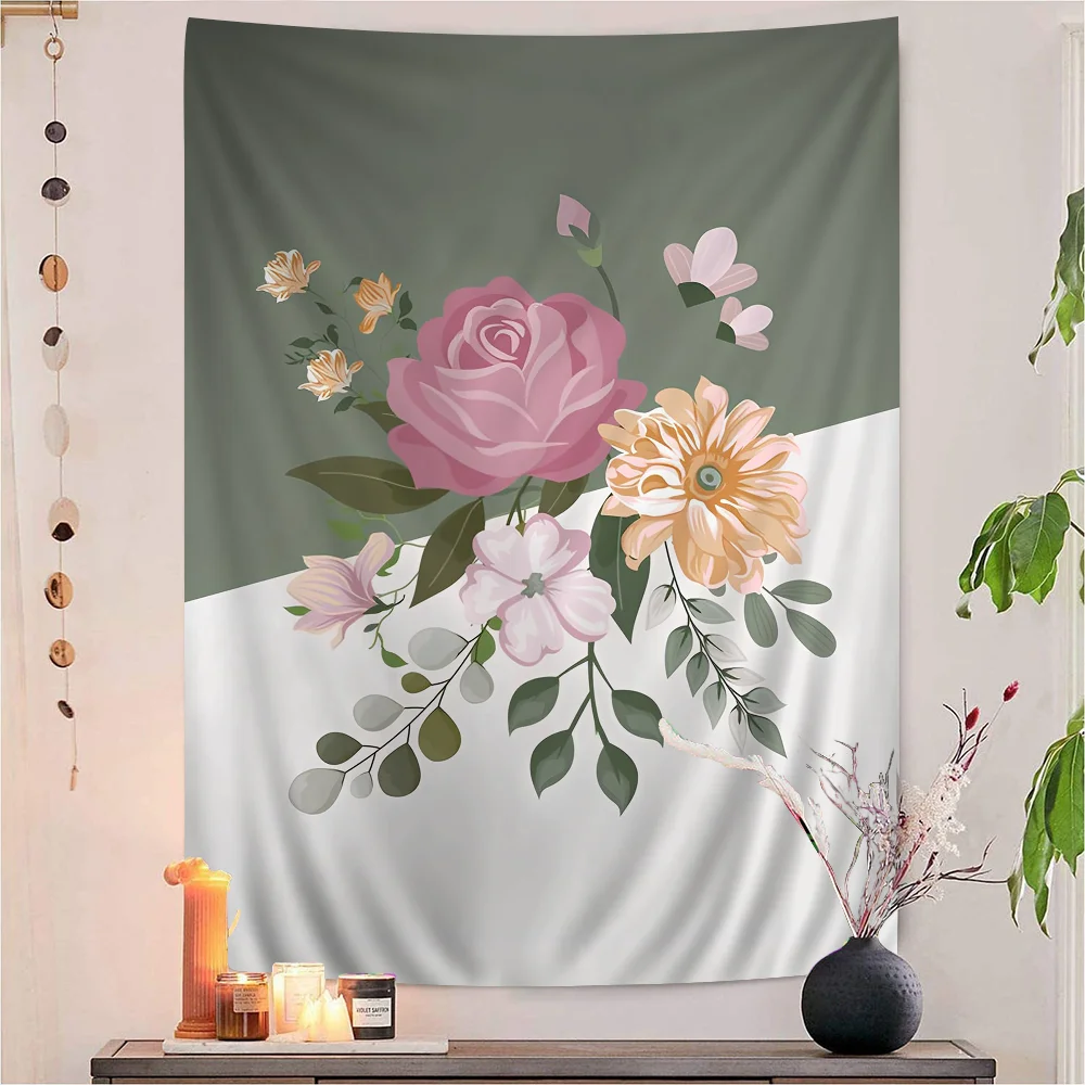 

Flower Landscape Wall Tapestry Home Decoration Hippie Bohemian Decoration Divination INS Home Decor