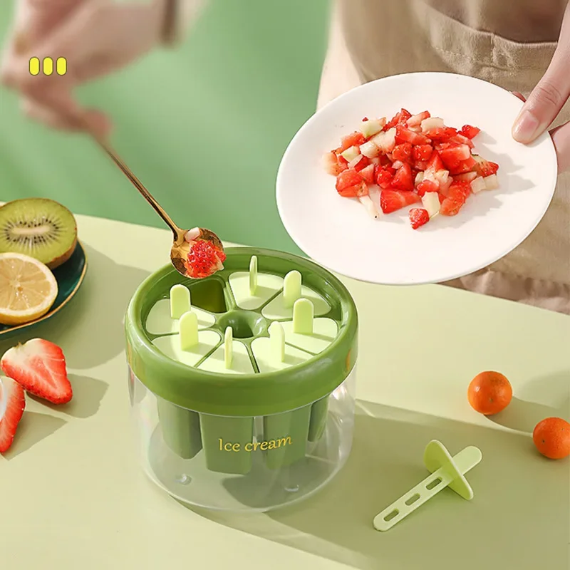 Fashionable Cute Popsicle Mold Household 8 Grid Ice Cream Making Template For Home Kitchen Dessert Popsicle Accessories Ice tray