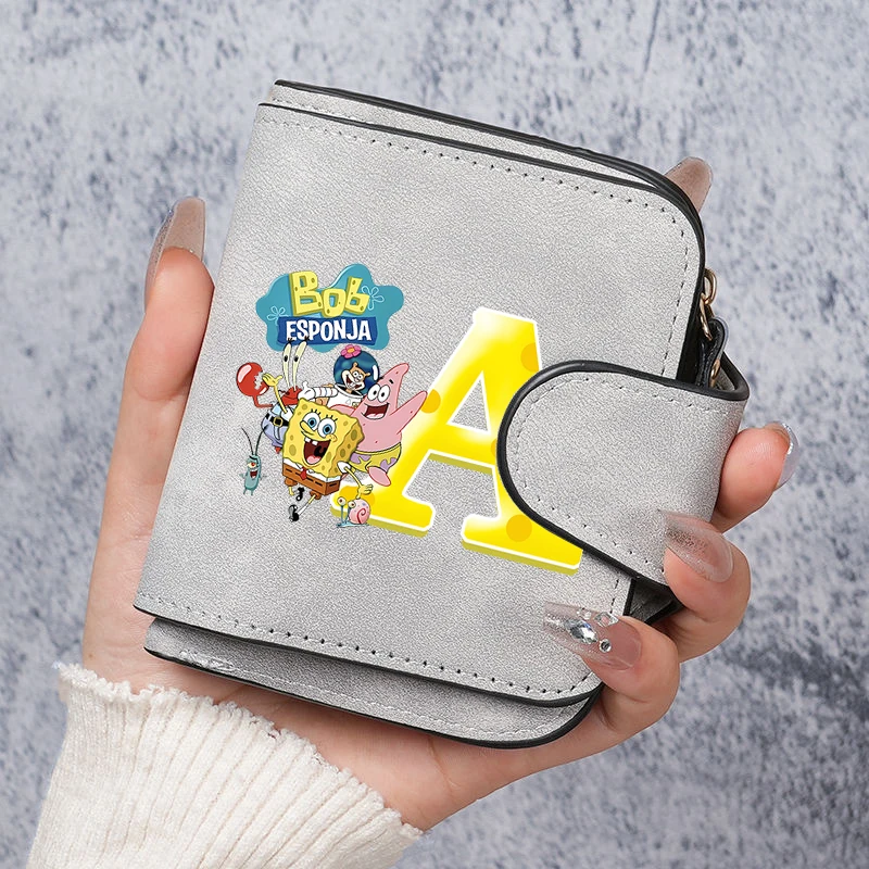 

SpongeBob SquarePants Wallet Man Women Folding Wallets Card Bag Cartoon Money Bag Cute Coin Purse Portable Credit Card Holder